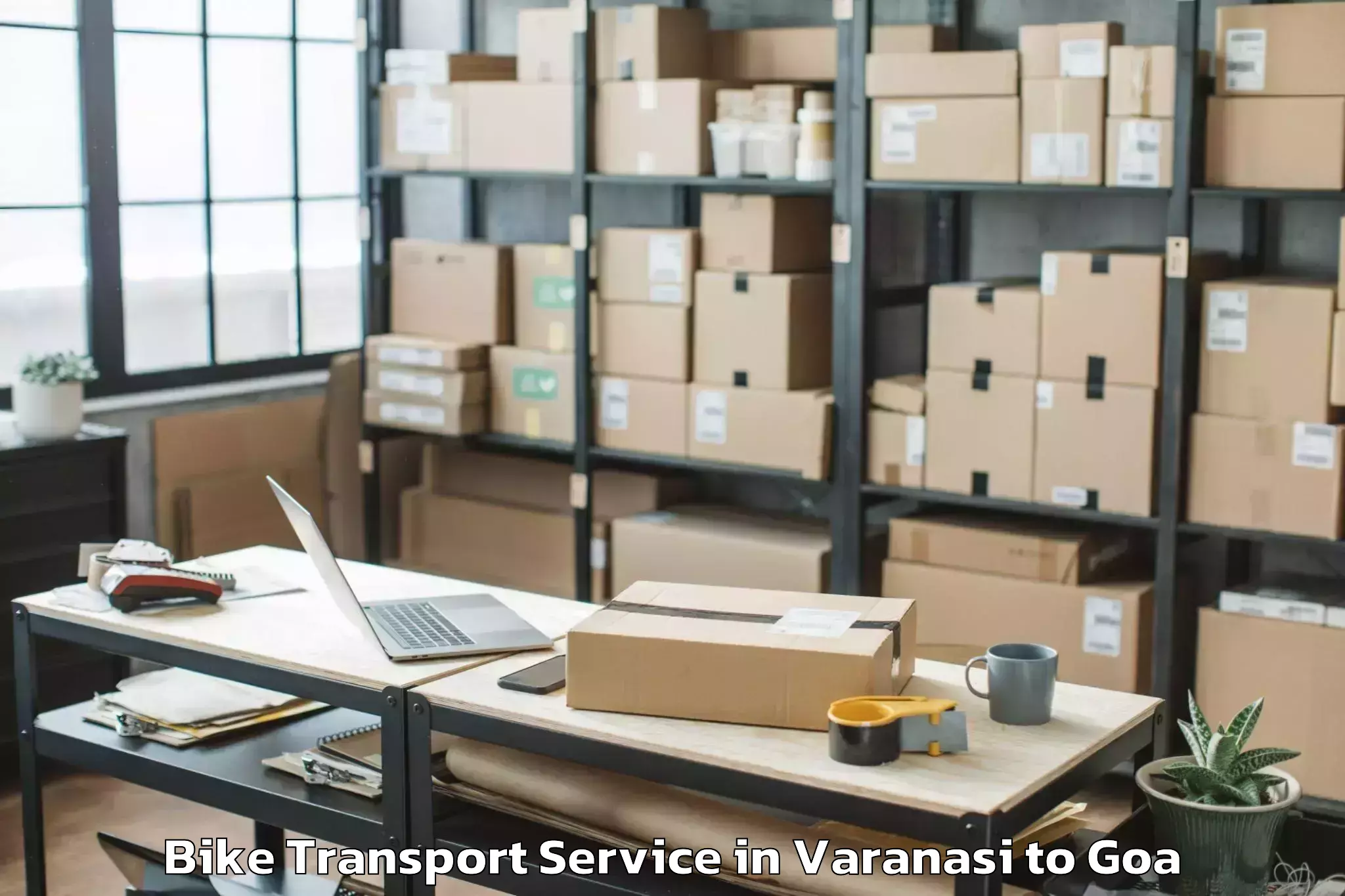 Book Varanasi to Chandor Bike Transport Online